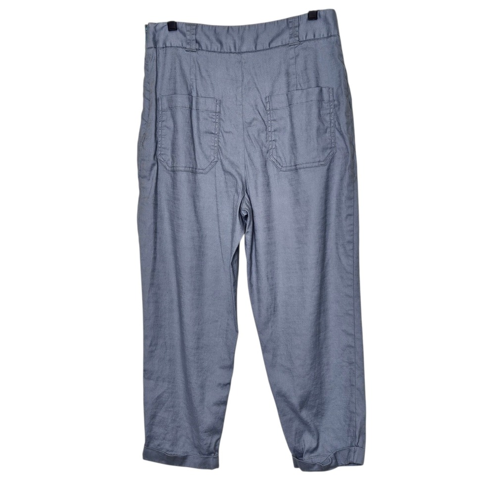 Anthropologie Ett:twa Cropped Pants Women's US 10P Blue Gray High Waist Casual - Picture 2 of 13